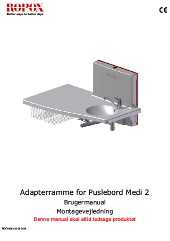 Ropox user & mounting manual - Nursing table Medi2 Adapter frame