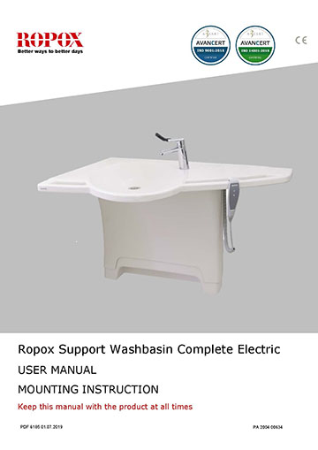 Ropox user & mounting manual - Support Washbasin Complete Electric