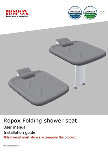Ropox user & mounting manual - Shower seat with leg