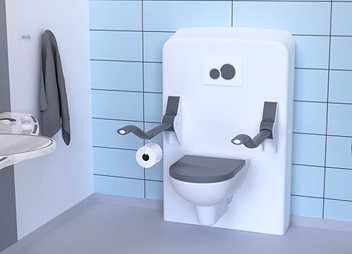 Toilet og toiletstøtter for demente