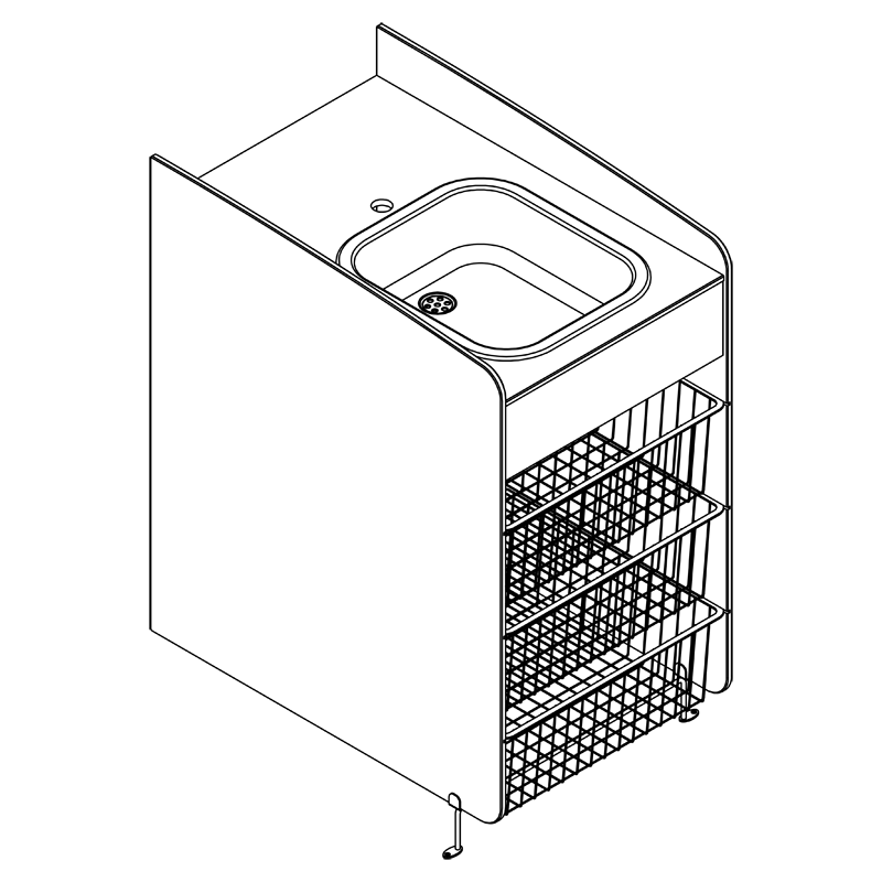 basket unit with sink