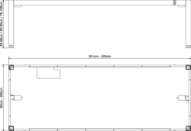 4Single ropox table line drawing with measurements